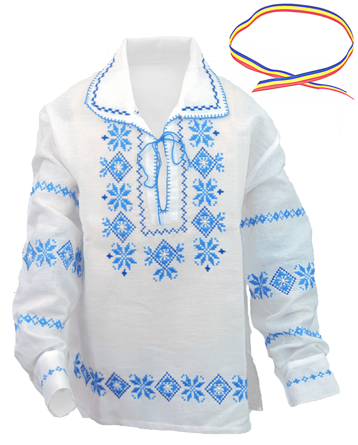 Ie Tradițională Autentică Românească pentru Băieți Cusută Manual - Image 1