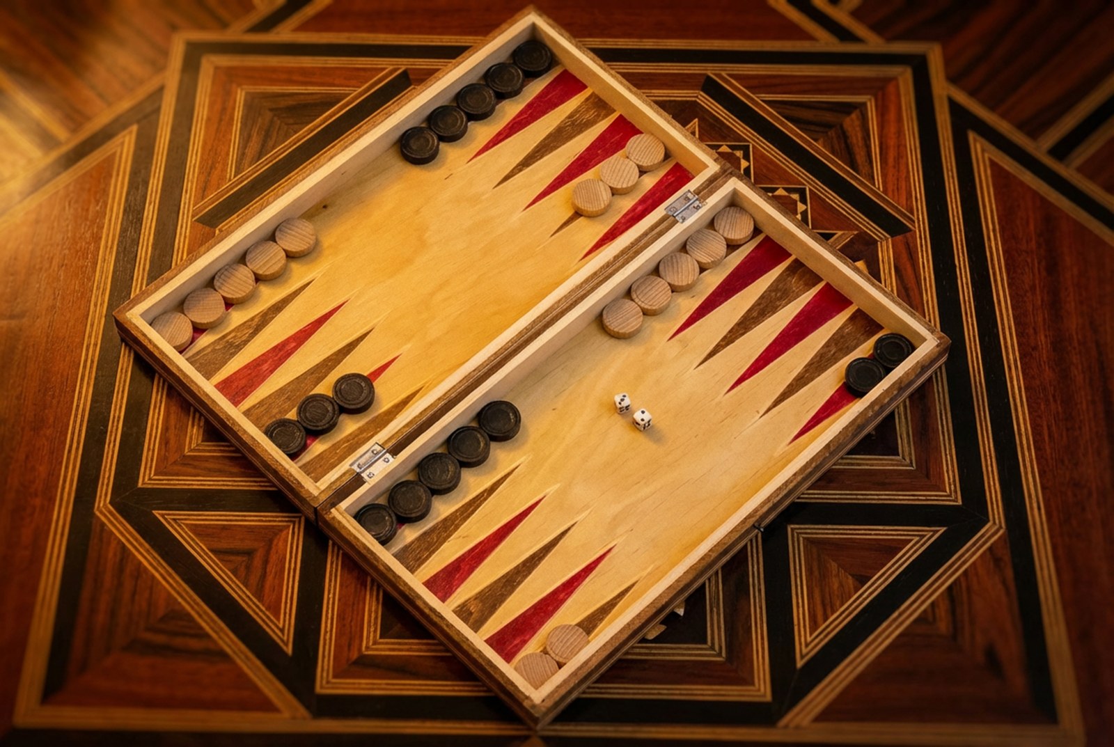 Set Șah și Table din Lemn de Fag, Lucrat Manual, Numerotat, 32x32 cm (Maro/Alb) - Image 4