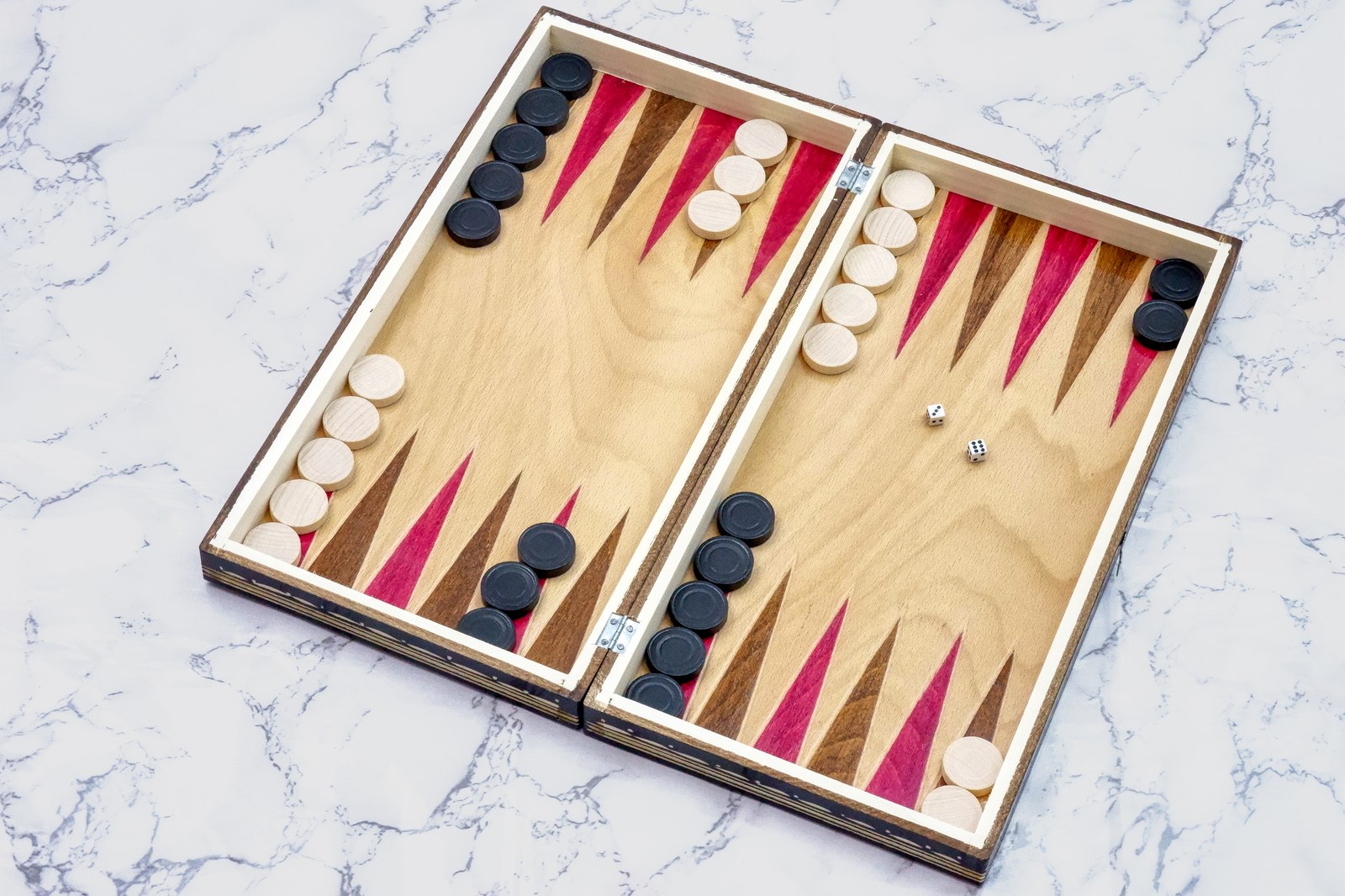 Set Șah și Table din Lemn de Fag, Lucrat Manual, Numerotat, 38x38 cm (Negru/Alb) - Image 3