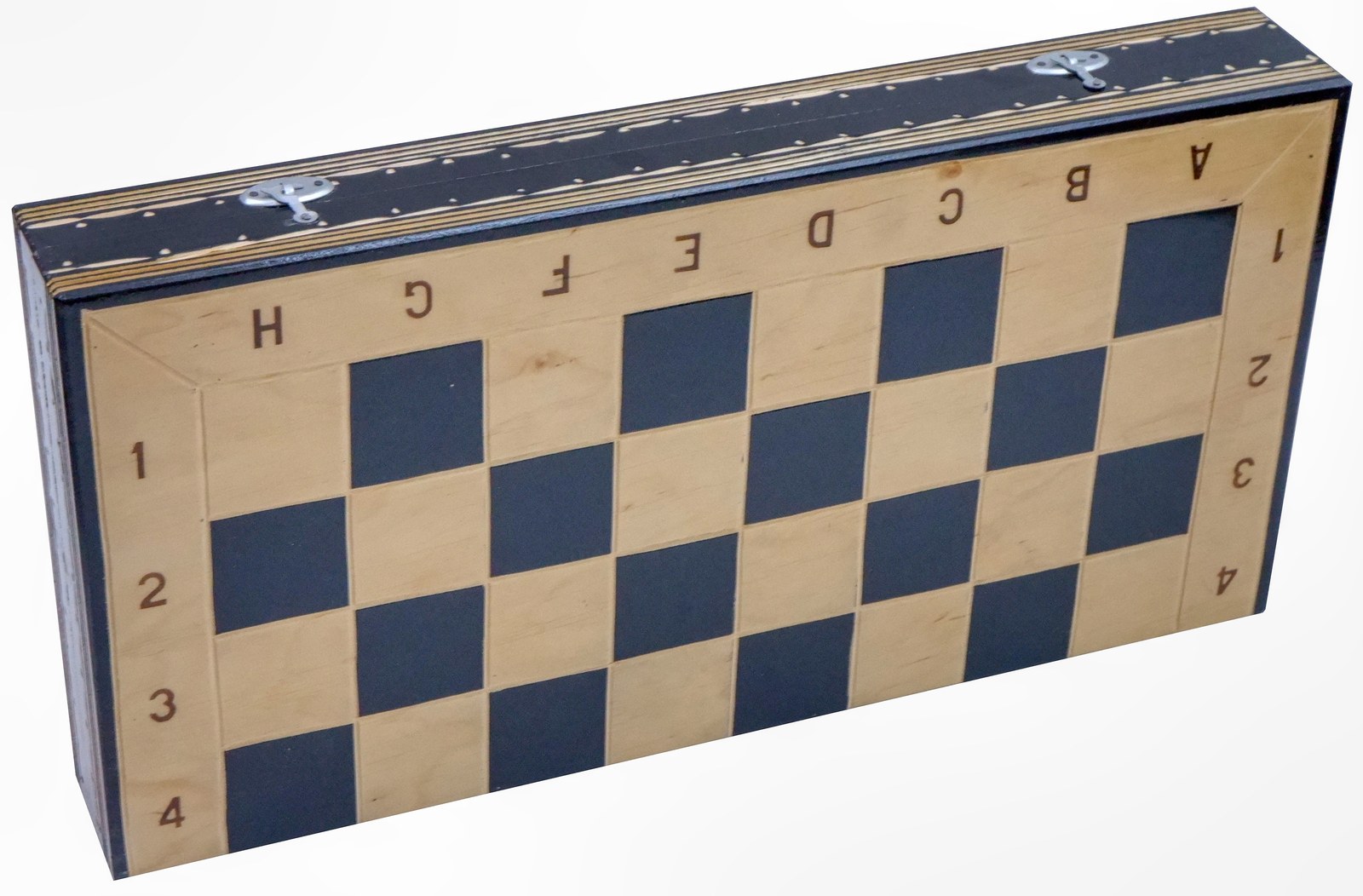 Set Șah și Table din Lemn de Fag, Lucrat Manual, Numerotat, 44x44 cm (Negru/Alb) - Image 5