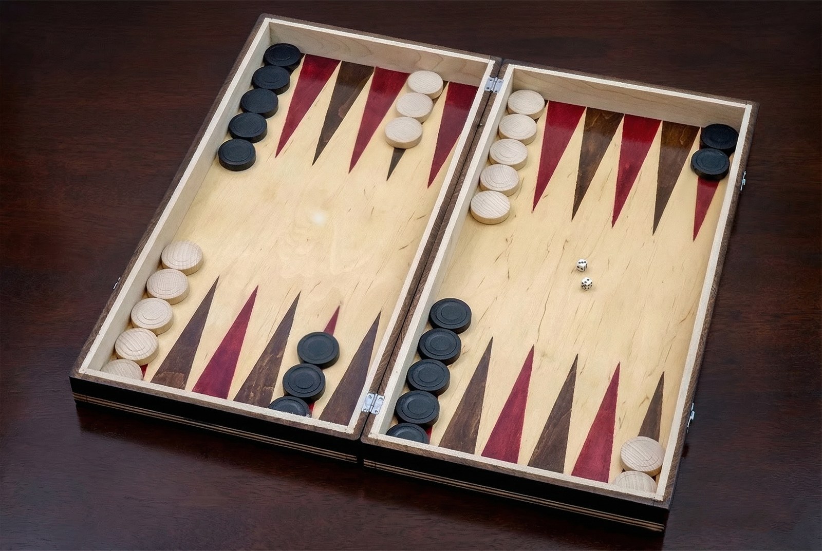 Set Șah și Table din Lemn de Fag Lucrat Manual, 50x50 cm (Negru/Alb) - Image 4