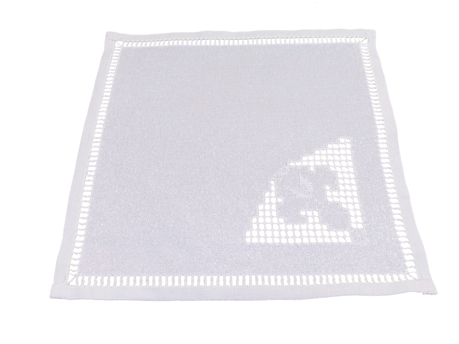 Șervet Tradițional din Bumbac, Lucrat Manual, 33x33 cm (Alb) - Image 1