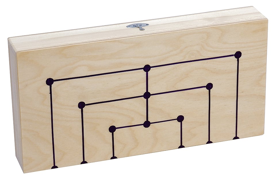 Set Joc de Moară și Table din Lemn Natural, Lucrat Manual, 38x38 cm