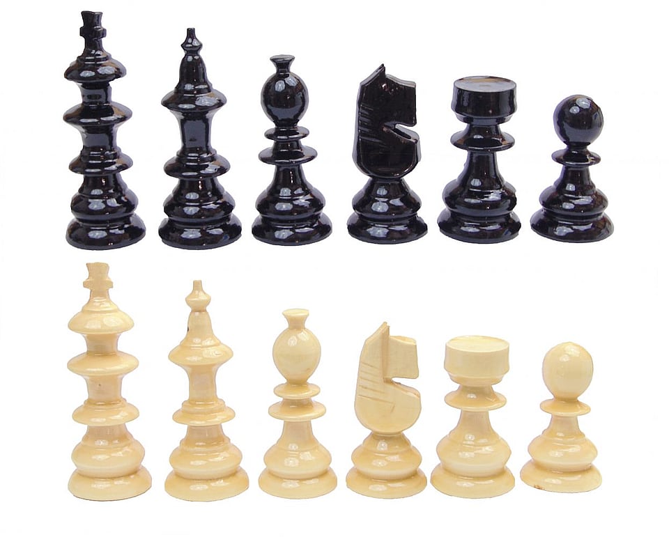 Set Piese de Șah din Lemn, Lucrate Manual, Rege 10 cm (Negru/Alb), pentru Setul de Joc 50x50 cm