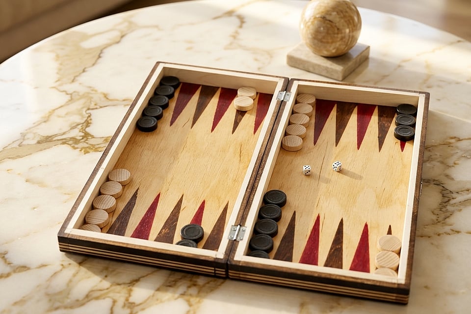 Set Șah și Table din Lemn de Fag Lucrat Manual, 32x32 cm (Negru/Alb) - imaginea 4