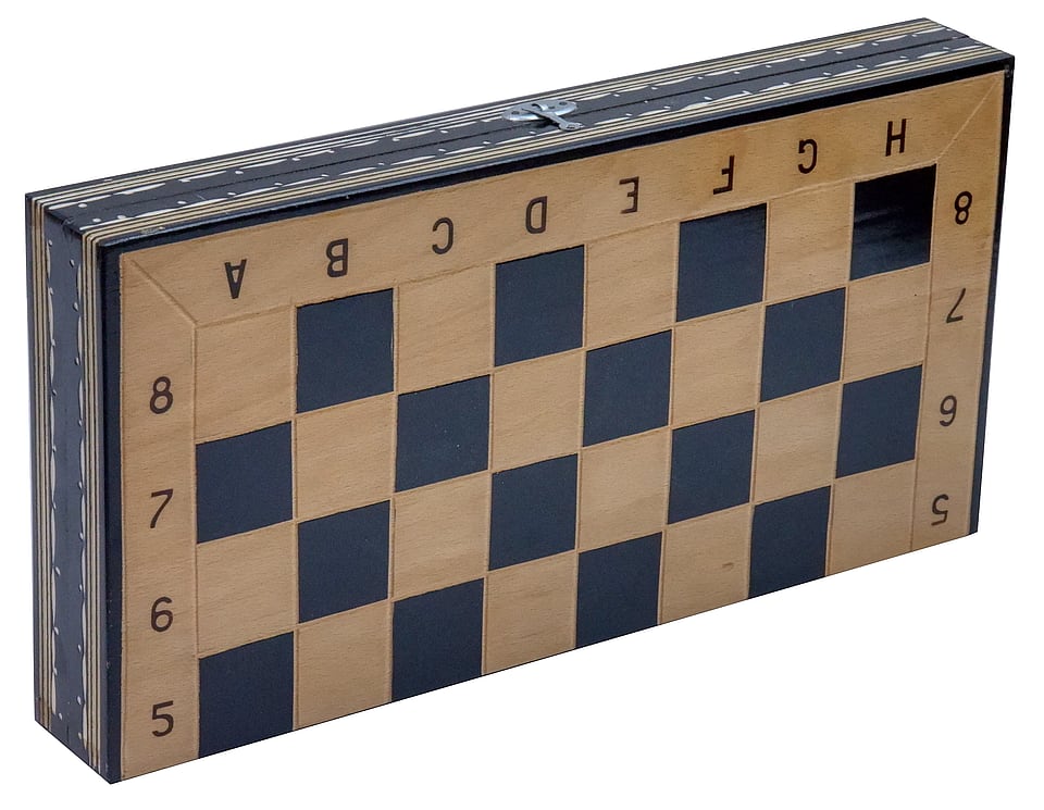 Set Șah și Table din Lemn de Fag, Lucrat Manual, Numerotat, 38x38 cm (Negru/Alb) - imaginea 5