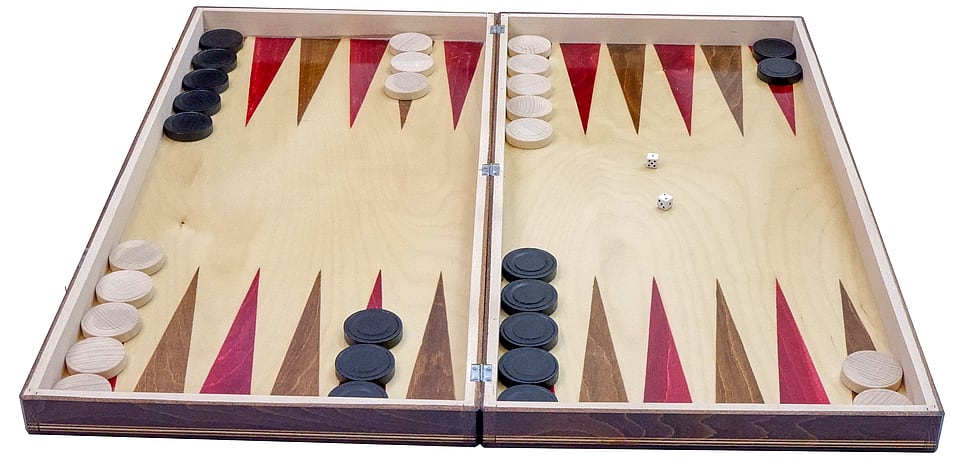 Set Șah și Table din Lemn de Fag Lucrat Manual, 65x65 cm (Maro/Alb) - imaginea 4