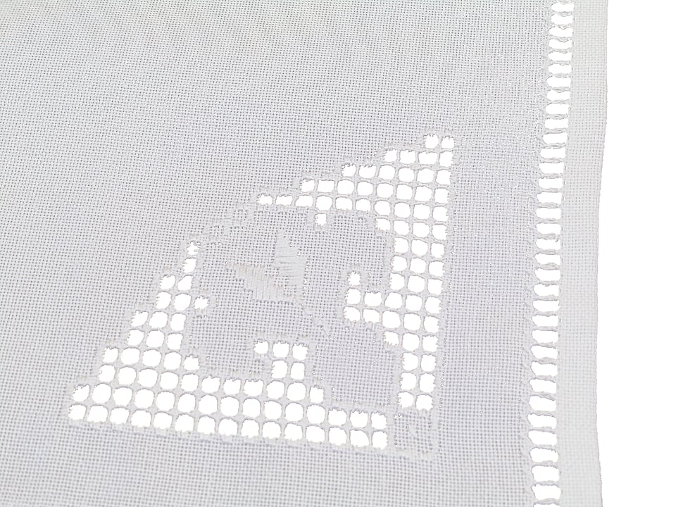 Șervet Tradițional din Bumbac, Lucrat Manual, 33x33 cm (Alb) - View 2