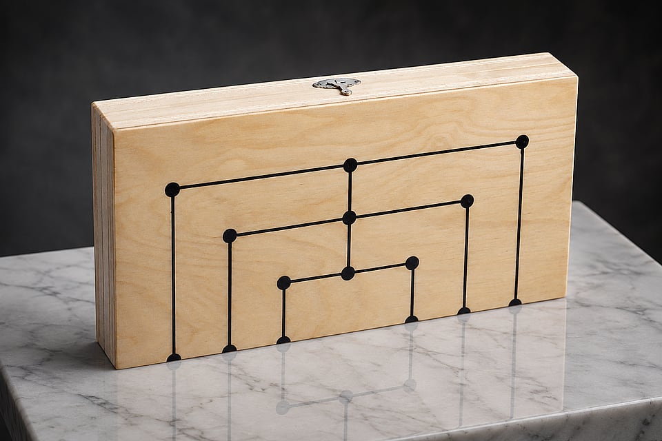 Set Joc de Moară și Table din Lemn Natural, Lucrat Manual, 38x38 cm - imaginea 3